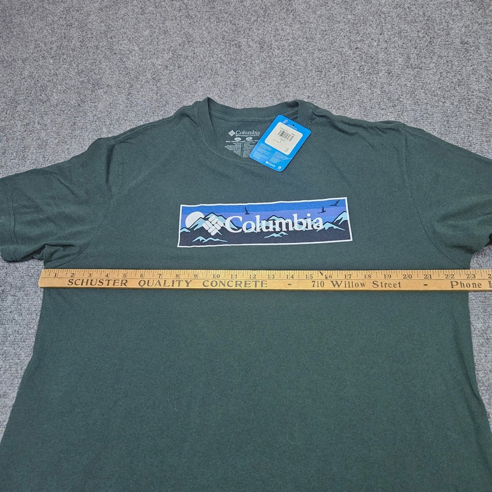 Columbia‎ Mountain TShirt Large Green Logo Cotton Outdoor Hiking Nature Casual - Picture 6 of 7
